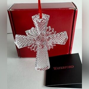 Waterford Crystal Spiritual Collection 5” Cross Ornament W/box. 1057450.